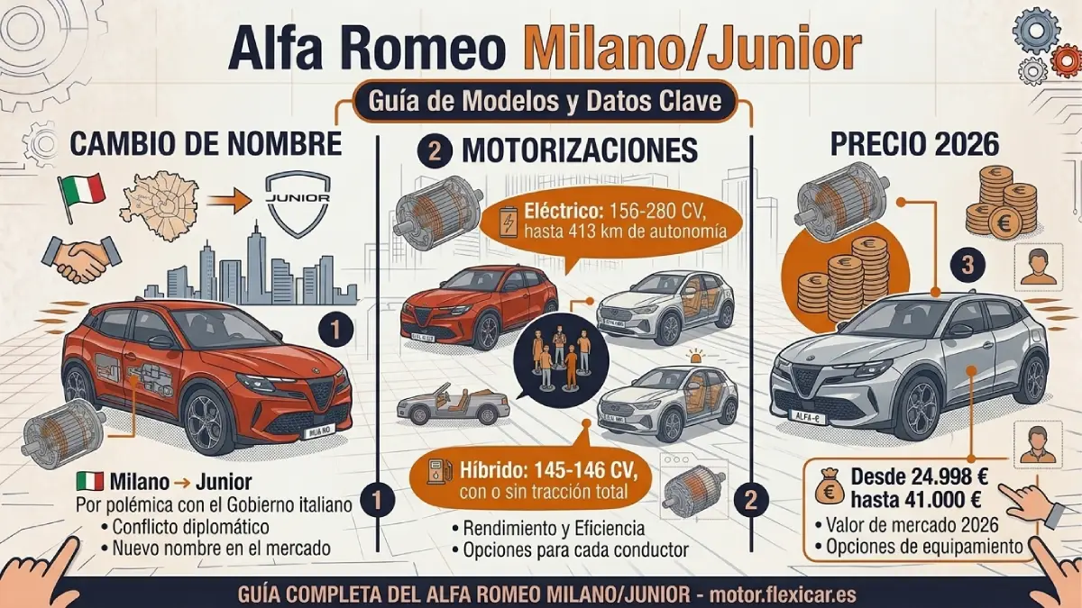 infografía del Alfa Romeo Milano