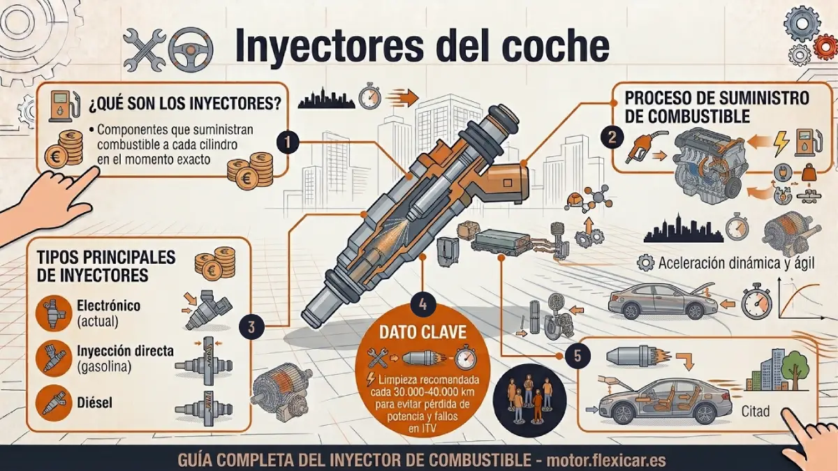 Infografía de los inyectores del coche