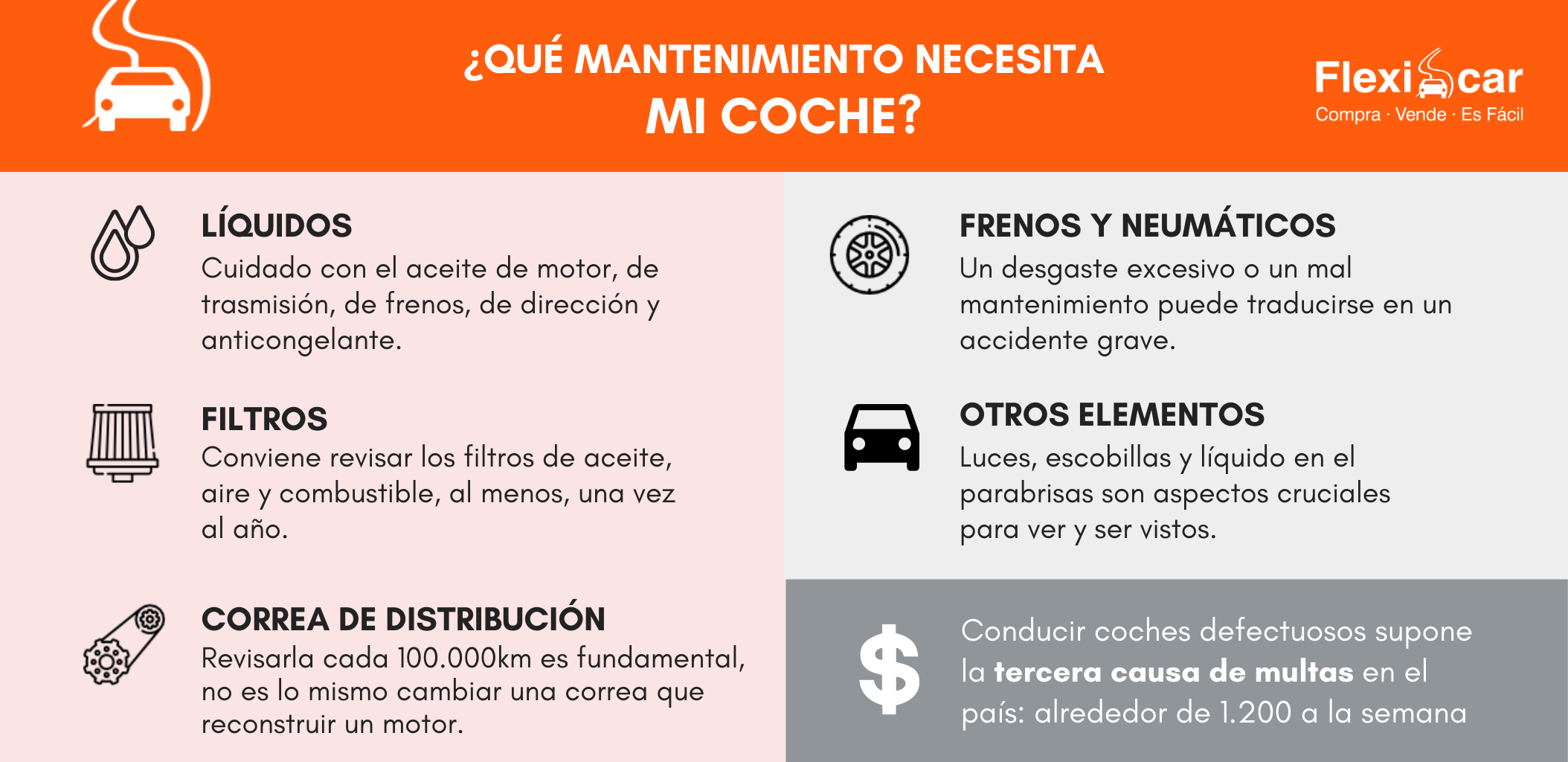 Infografía mantenimiento coche vehículo