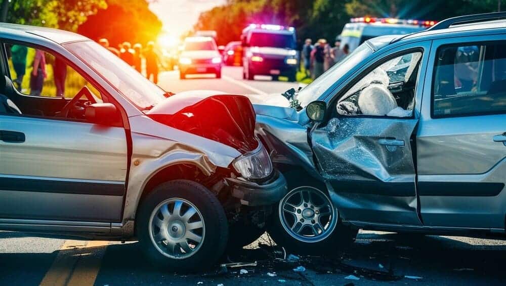 Dos coches que se han chocado por lo que es importante tener la documentación del coche en regla