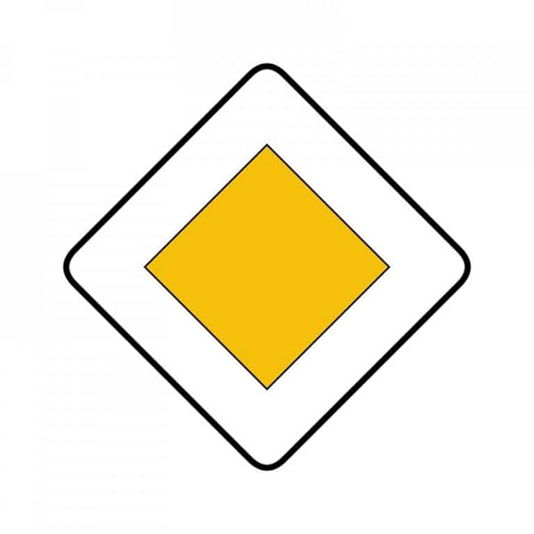 Senal amarilla y blanca