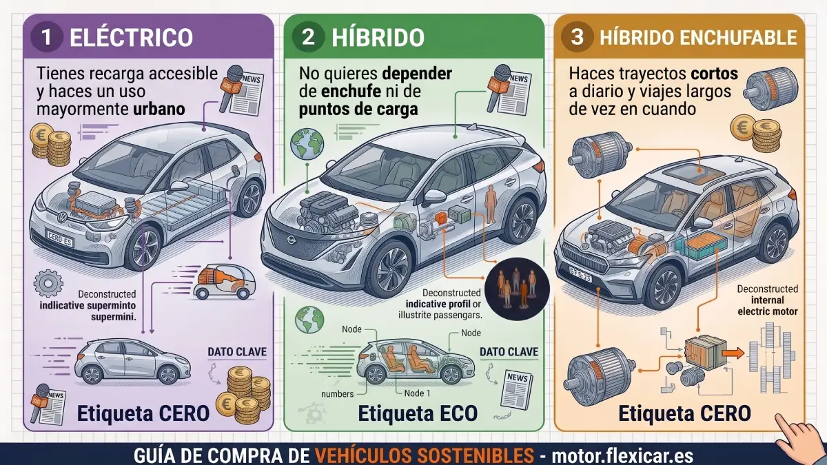Infografía completa del renting eléctrico o híbrido