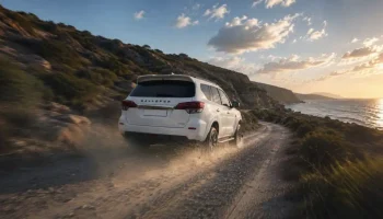 Galloper S15 circulando por un camino de tierra junto a la costa, el nuevo todoterreno de la marca